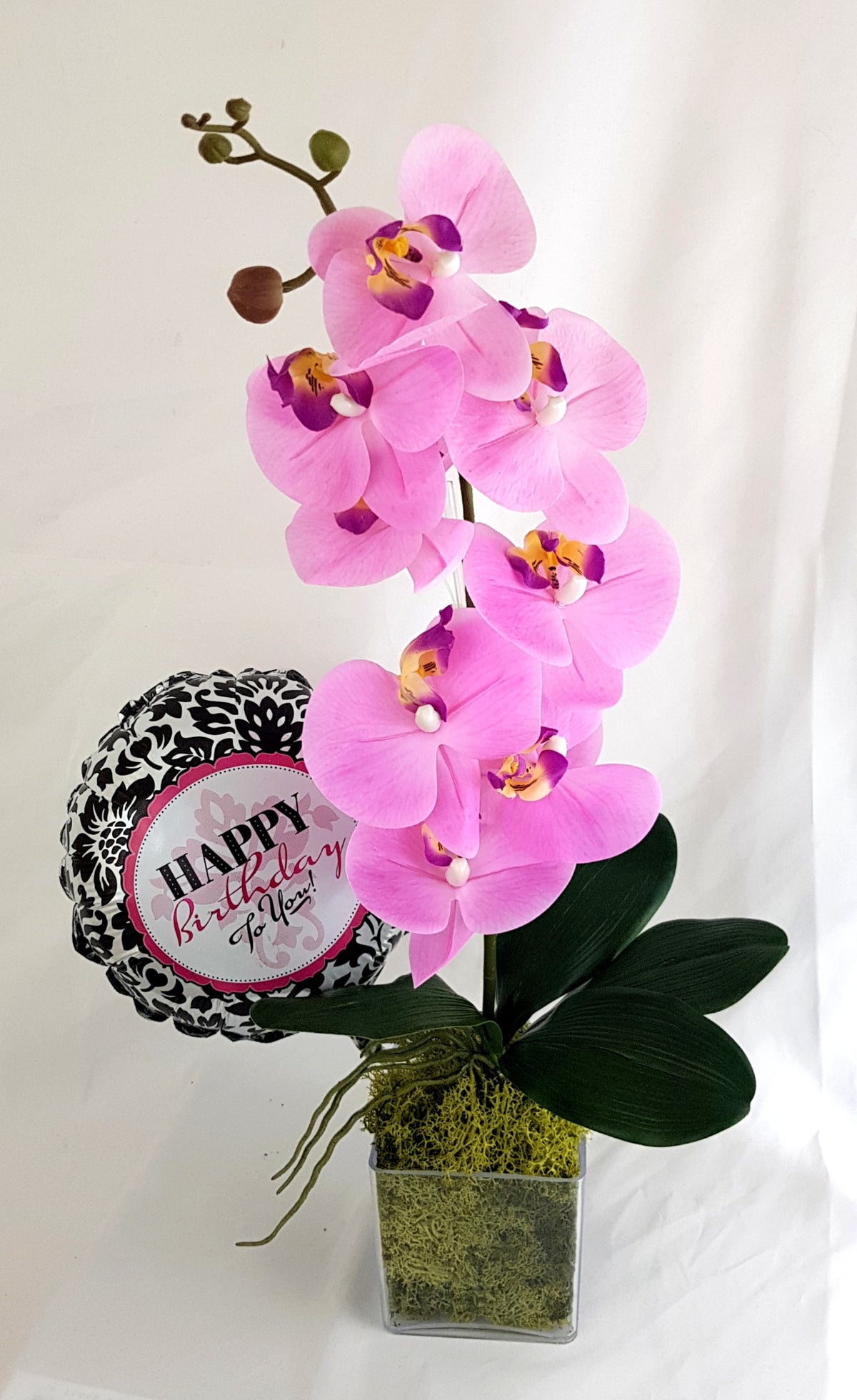 Pink Orchids In Square vase