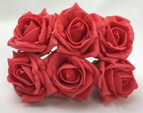 Red Open Rose Foam Flower