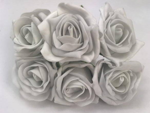 French Grey Cottage Rose Foam Flower