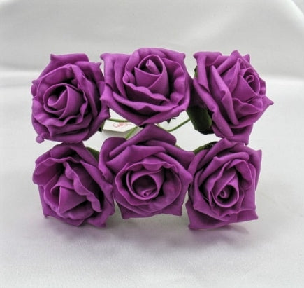 Purple Cottage Rose Foam Flower