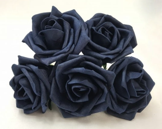 Navy Open Rose Foam Flower