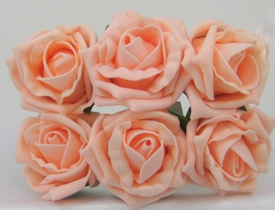 Peach Cottage Rose Foam Flower