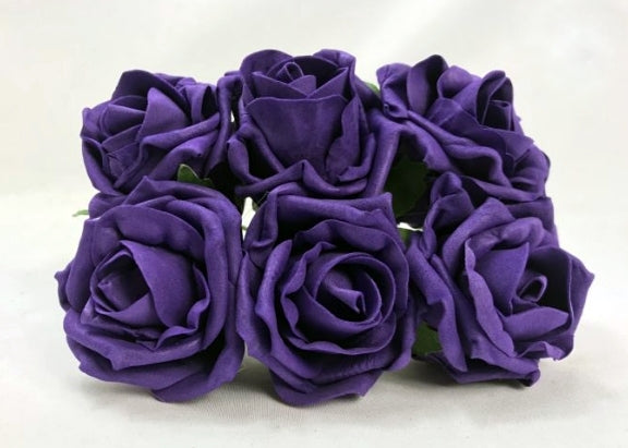 Purple Cottage Rose Foam Flower