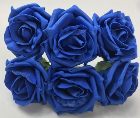 Royal Blue Cottage Rose Foam Flower