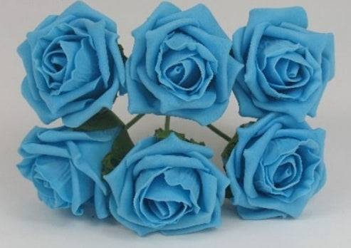 Navy Open Rose Foam Flower