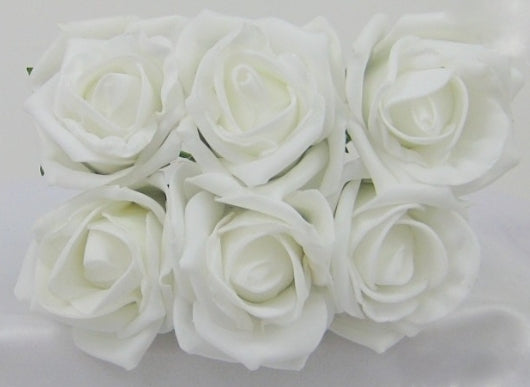 White Cottage Rose Foam Flower